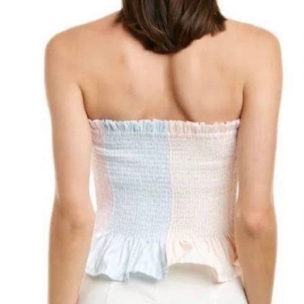 NWT Revolve x Petersyn Marina Tutti Smocked, Ruffle, Cropped Tube Top. - Picture 3 of 8